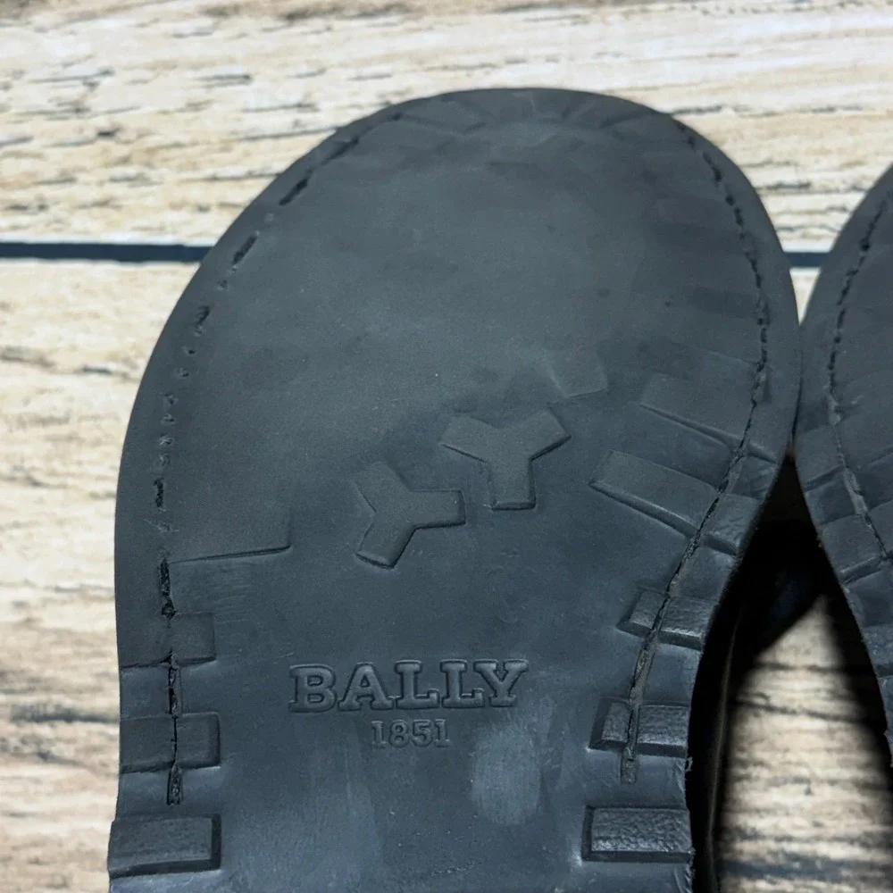Bally Nokor Boots Men 10.5‎ D Black Leather Lace Up Side Zip Moc Toe Lug Sole